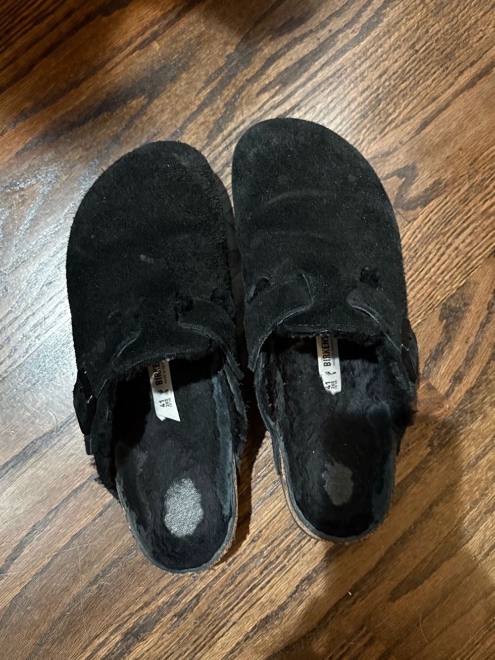 Birkenstock Black Suede Slip-On Clog with Buckle